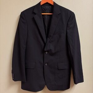 Express Mens Black Wool Blazer Size 38S Single Breasted Classic Preppy